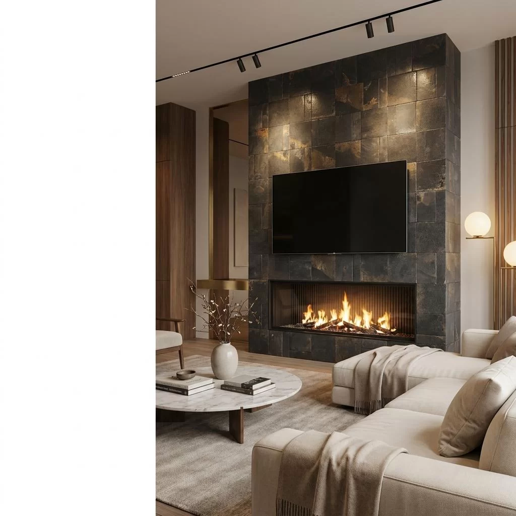 Metallic-Finish Oxidized Porcelain Tiles