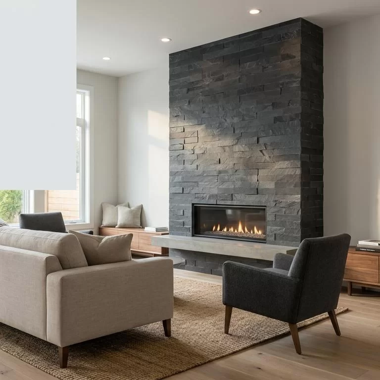 Premium Charcoal Black Slate Ledger Stone