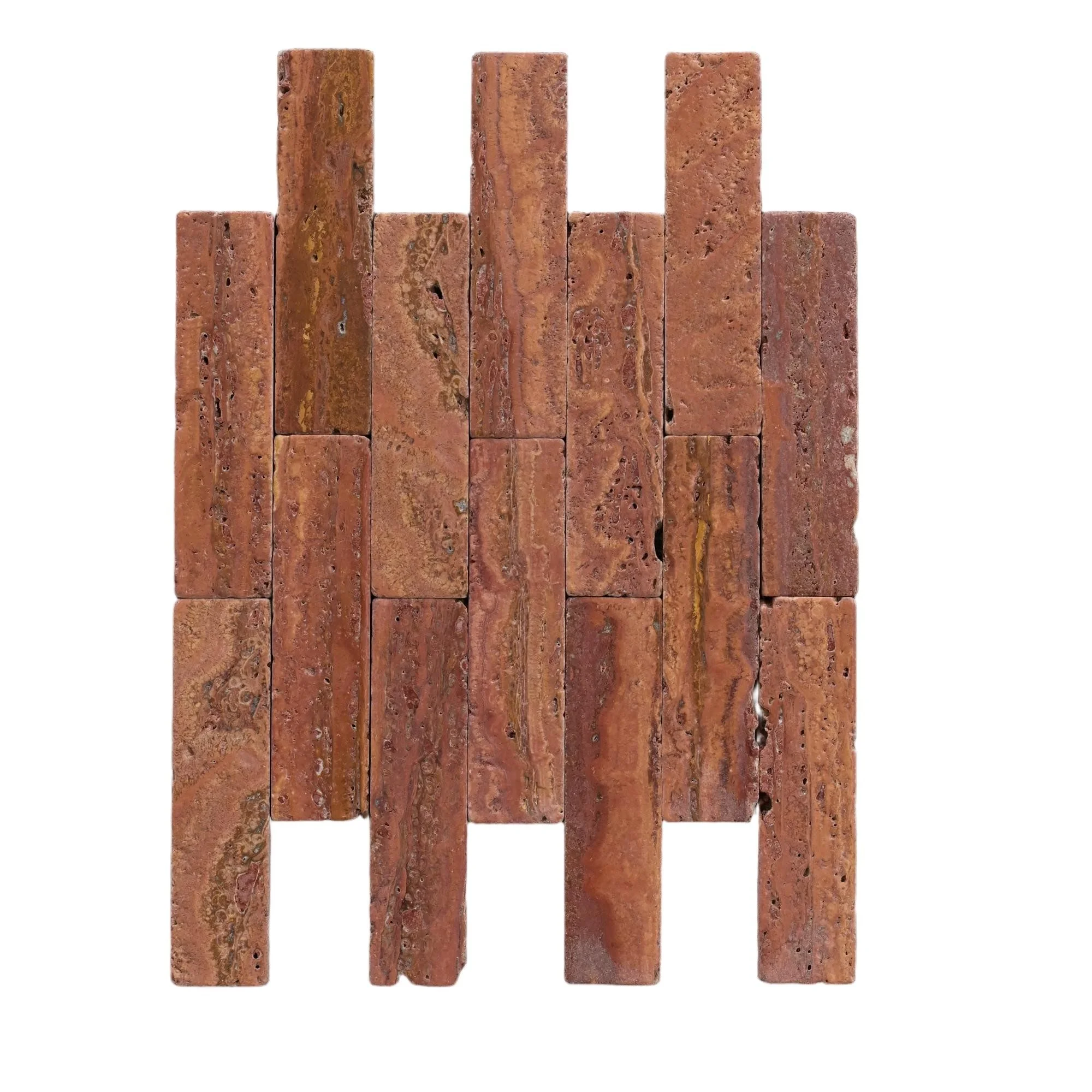 Tumbled Red Travertine Strips